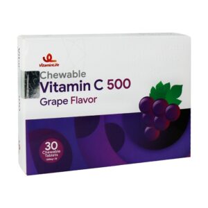 قرص جویدنی ویتامین C 500 میلی گرم ویتامین لایف 30 عددی