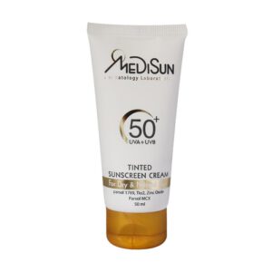 کرم ضد آفتاب رنگی SPF50 مدیسان مناسب پوست معمولی و خشک