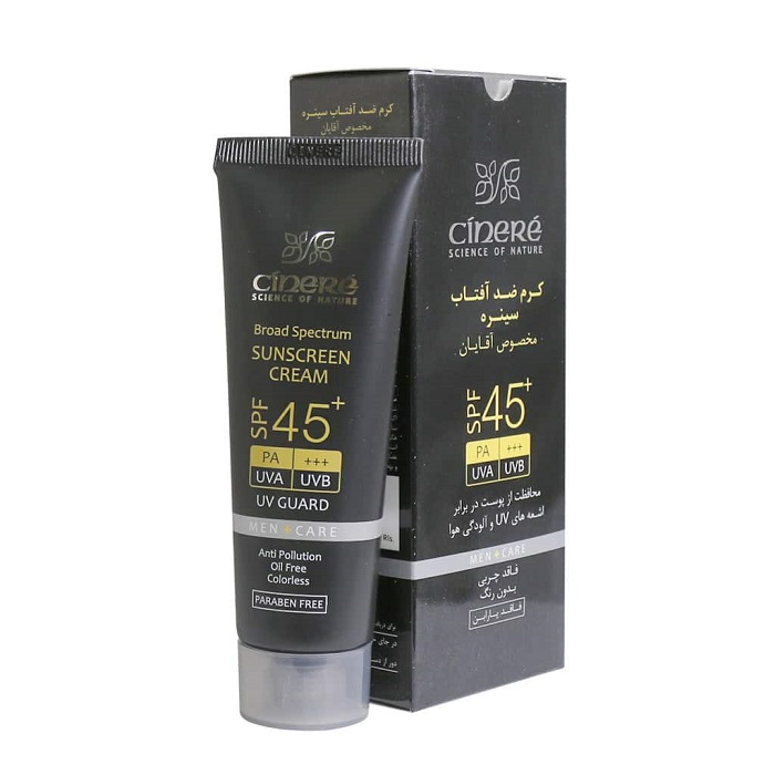 کرم ضد آفتاب آقایان سینره SPF45 حجم 50 میلی لیتری