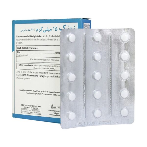قرص زینک 15 میلی گرم او پی دی فارما 30 عددی